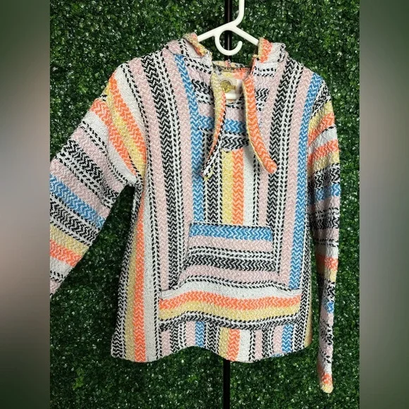 Vintage 90s Earth Ragz Baja Pullover Hoodie - Picture 2 of 7